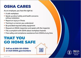 OSHA Cares That You Go Home Safe