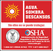 AGUA. SOMBRA. DESCANSOS. Sin ellos no se puede trabajar. AGUA. SOMBRA. DESCANSOS. Sin ellos no se puede trabajar.