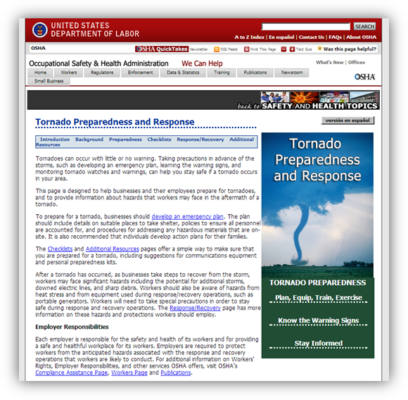 Tornado Preparedness and Response