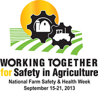 Working Together for Safety in Agriculture - National Farm Safety and Health Week September 15-21, 2013 Working Together for Safety in Agriculture - National Farm Safety and Health Week September 15-21, 2013