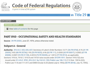 Code For Federal Regulations