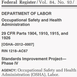 Screenshot of Federal Register