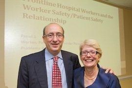 Dr. Michaels and Dr. Rosemary Sokas at Frontline Hospital Workers and the Worker Safety/Patient Safety Relationship workshop on Oct. 25.