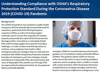 Understandign Compliance with OSHA's Respiratory Protection Standard During the Coronavirus Disease 2019 (COVID-19) Pandemic - screenshot