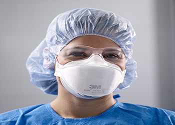 Healthcare worker wearing face mask