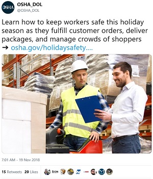 Learn how to keep workers safe this holiday season as they fulfill customer orders, deliver packages, and manage crowds of shoppers.