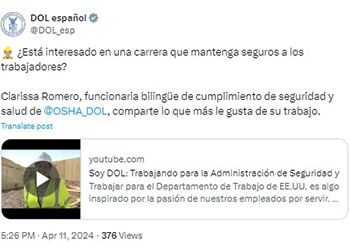 OSHA Tweet
