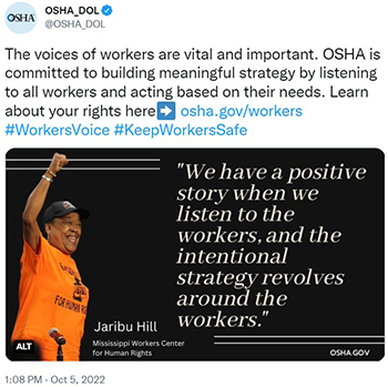 We have a positive story when we listen to the workers, and the intentional strategy revolves around the workers - Jaribu Hill, Mississippi Workers Center for Human Rights