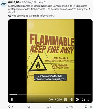 OSHA Tweet