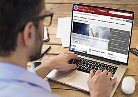 Worker using a computer