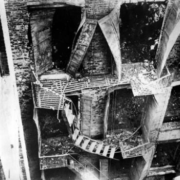 Mourners from the union that represented the Triangle employees gathered 10 days after the fire to remember the dead and call for workplace safety reforms. Photo source: International Ladies' Garment Workers' Union Archives, Kheel Center, Cornell University